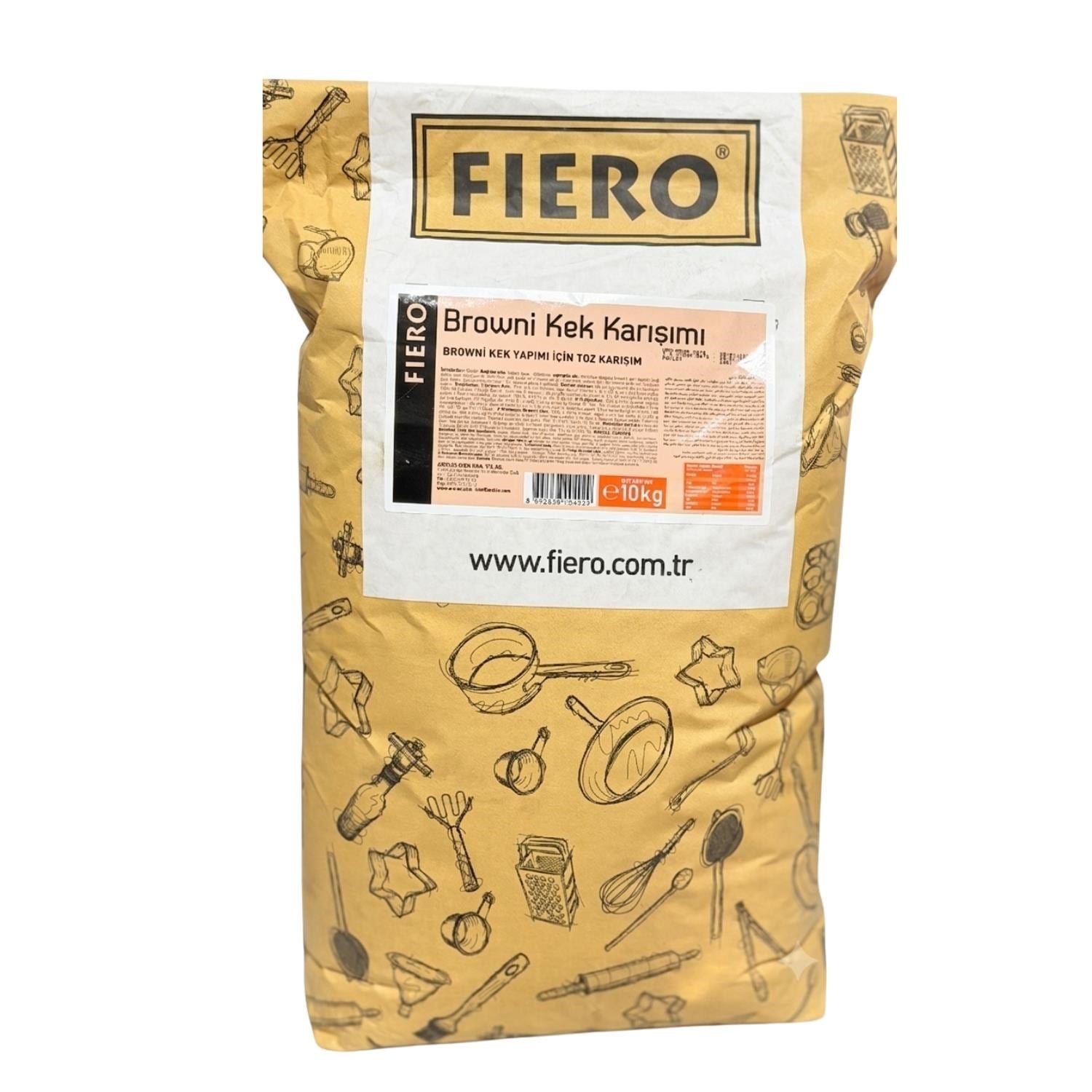 Fiero Brownie Kek Karışımı 10 Kg Profesyonel Yoğun Çikolatalı Brownie Toz Karışım