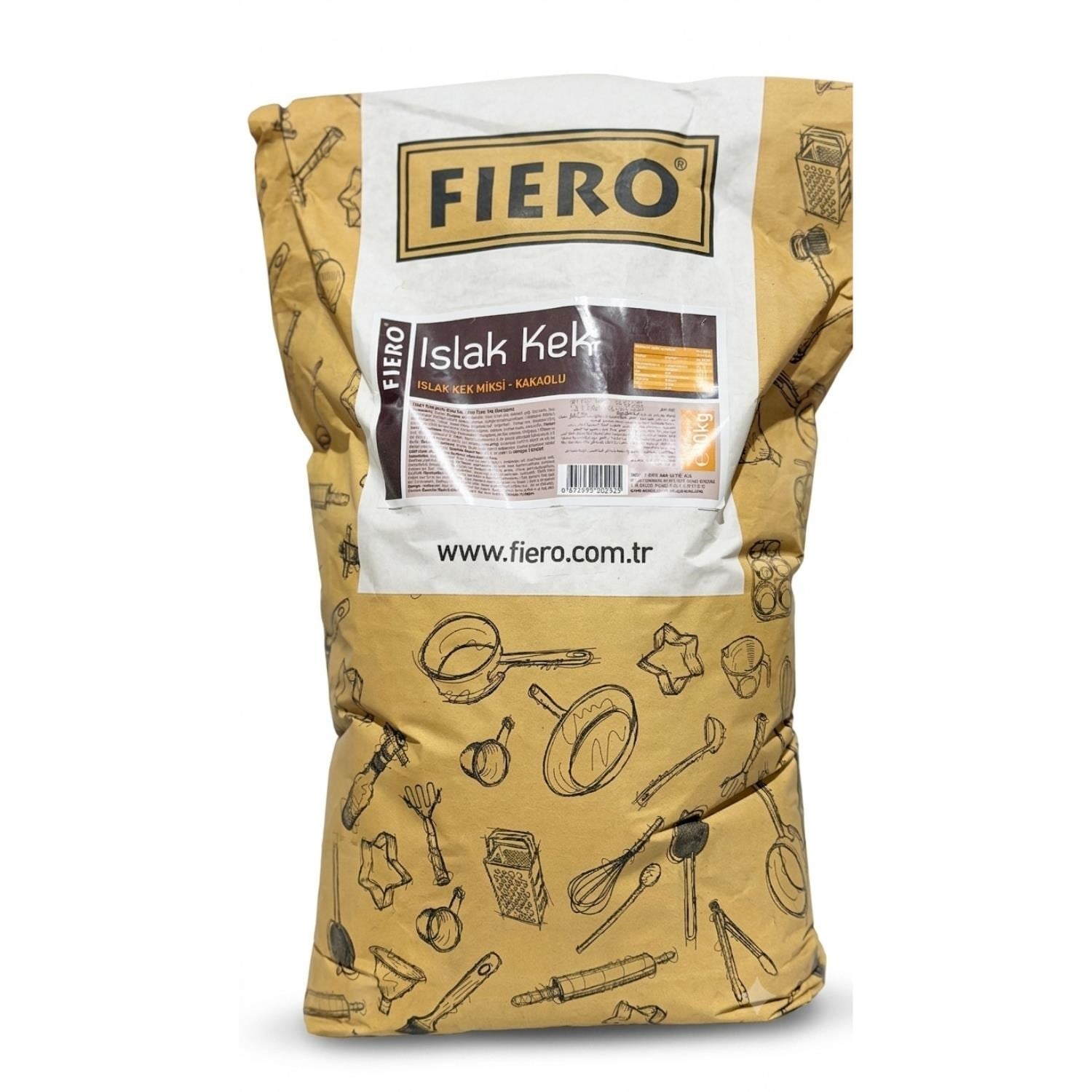 Fiero Islak Kek Karışımı Kakao 10 Kg Profesyonel Brownie ve Islak Kek Toz Karışım