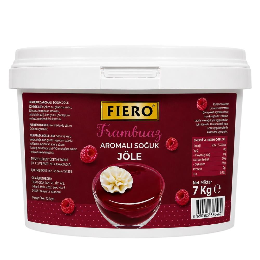 Fiero Soğuk Jöle Frambuazlı 7 KG – Pasta, Cheesecake ve Tatlılar İçin Profesyonel Parlak Pasta Jölesi