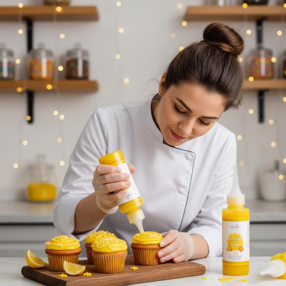 Glazür Cookie Icing Sarı 150 GR – Kurabiye, Cupcake ve Pasta İçin Kullanıma Hazır Şeker Glazürü
