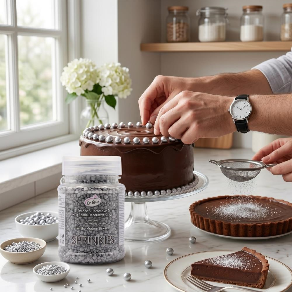 Gümüş Sanding Şeker 50 Gr – Pasta, Kurabiye ve Cupcake İçin Parlak Dekor Şekeri