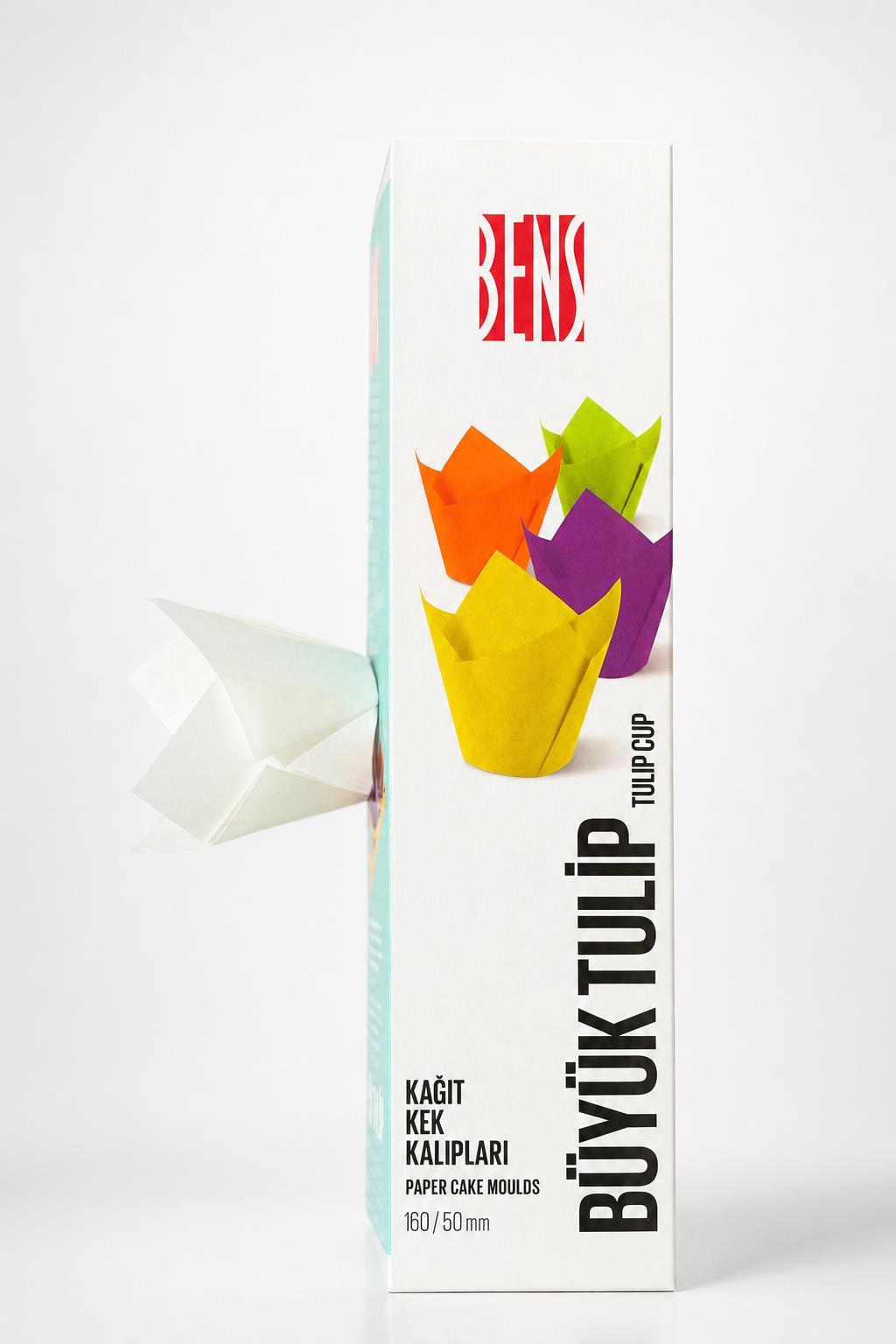 Kademeli Tulip Beyaz Muffin Kapsülü 160/50 mm 200 Adet