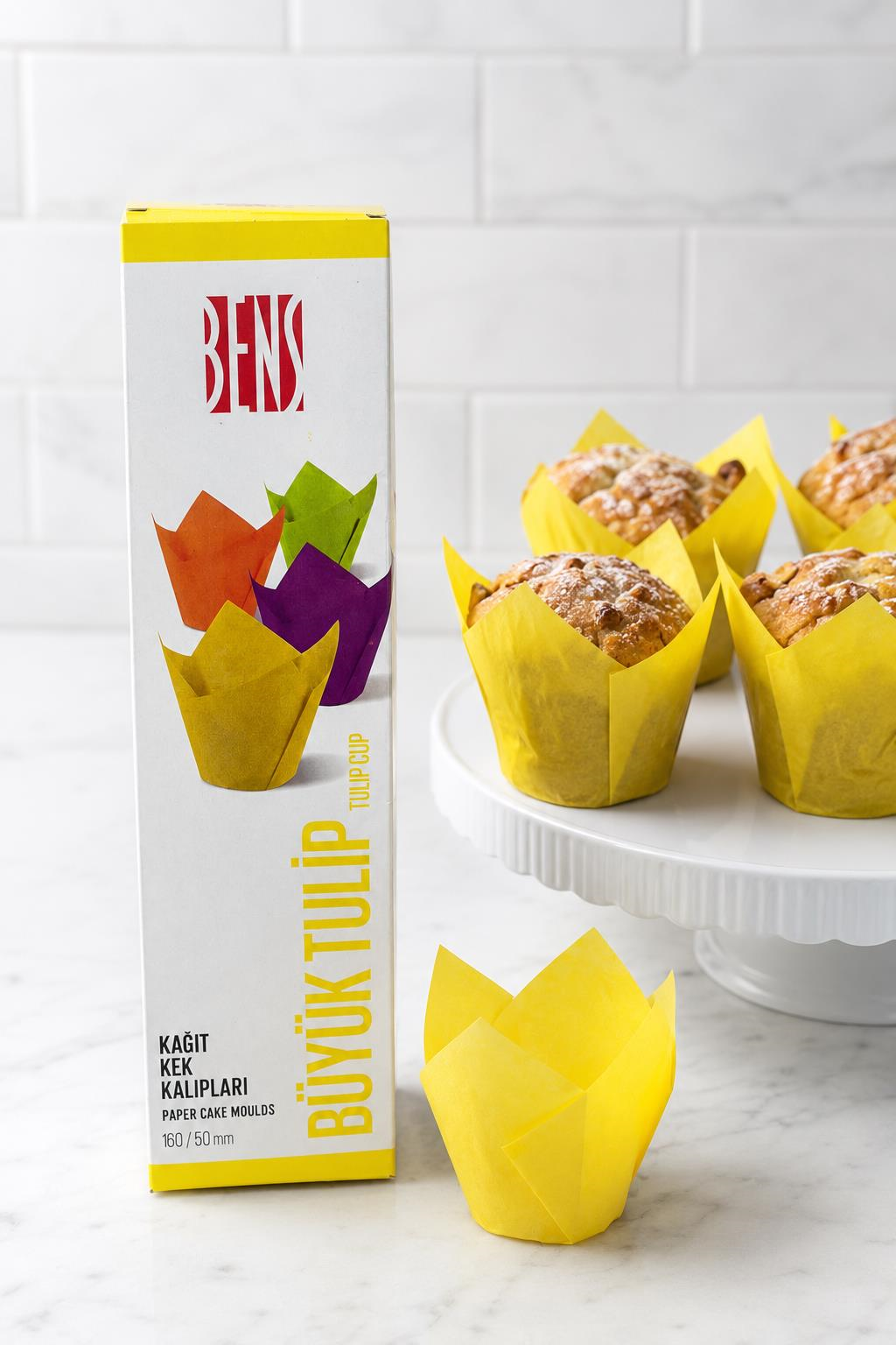 Kademeli Tulip Sarı Muffin Kapsülü 200 Adet