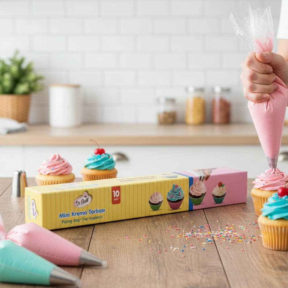Krema Torbası Mini 10’lu – 40 cm x 24 cm | Tek Kullanımlık Dayanıklı Pasta Sıkma Torbası