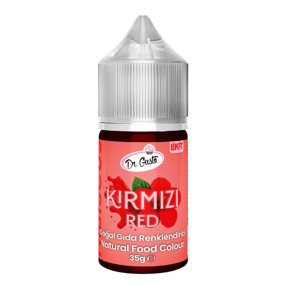 Likit Kırmızı Doğal Gıda Boyası 35 g – Bitkisel Kaynaklı, Pasta ve Tatlılar İçin Katkısız Sıvı Renk Boyası