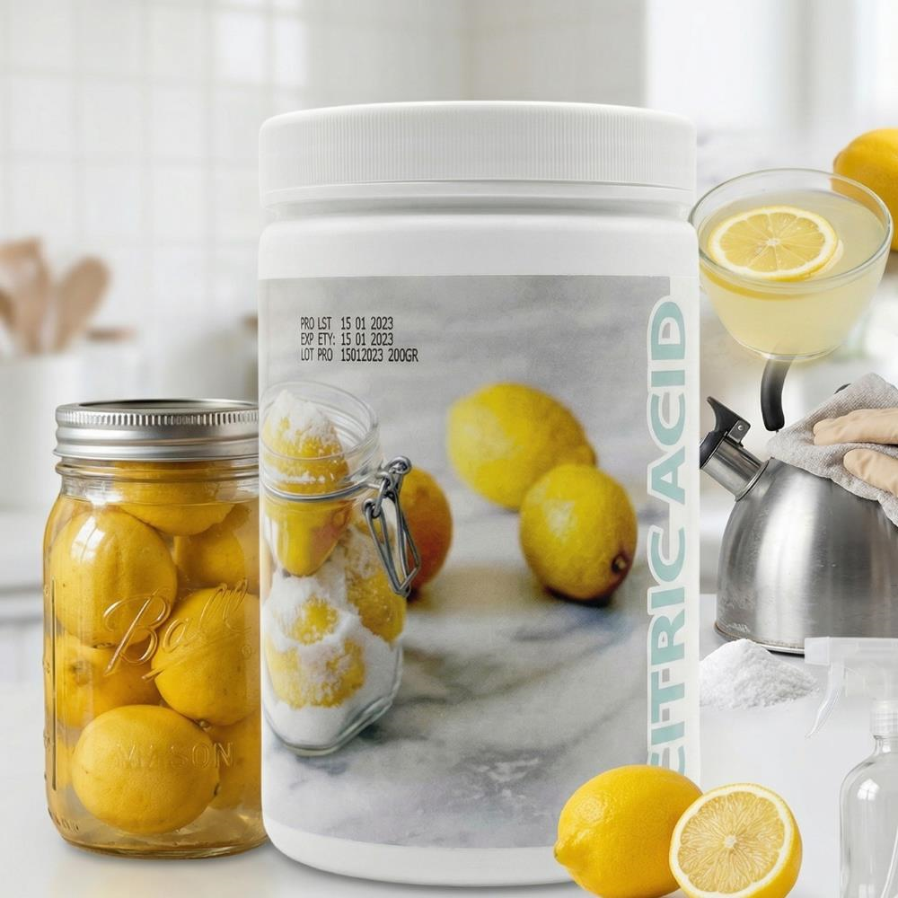 Limon Tuzu (Sitrik Asit) Medium 200 GR – Turşu, Salamura, Reçel ve İçecekler İçin Asitlik Düzenleyici