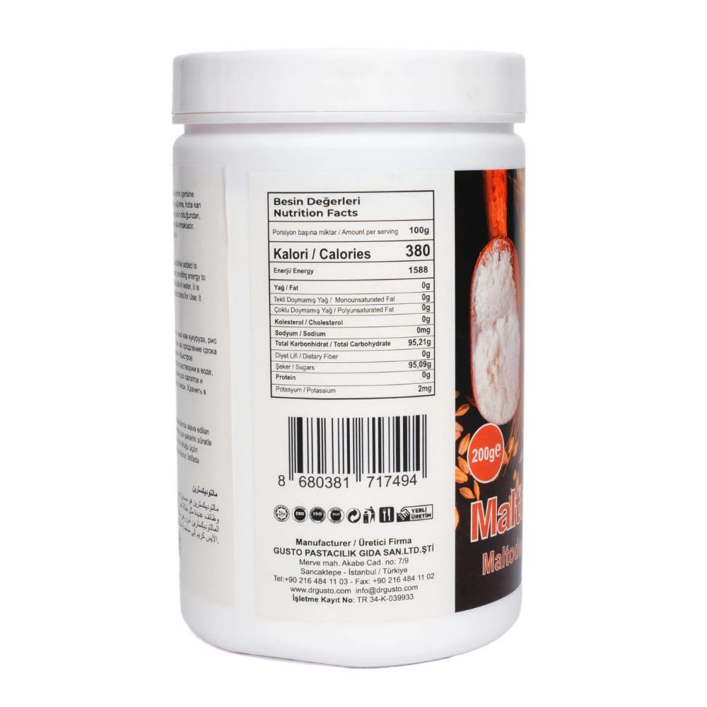 Maltodekstrin 200 Gr – Kıvam ve Doku Düzenleyici Toz