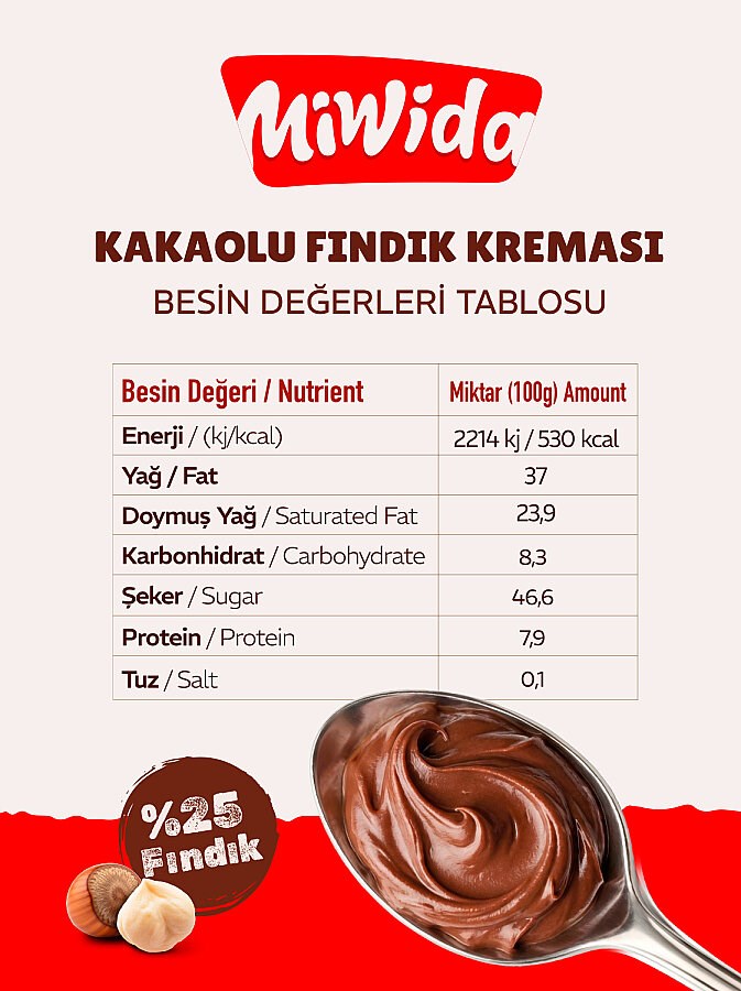 MİWİDA Kakaolu Fındık Kreması 350 G
