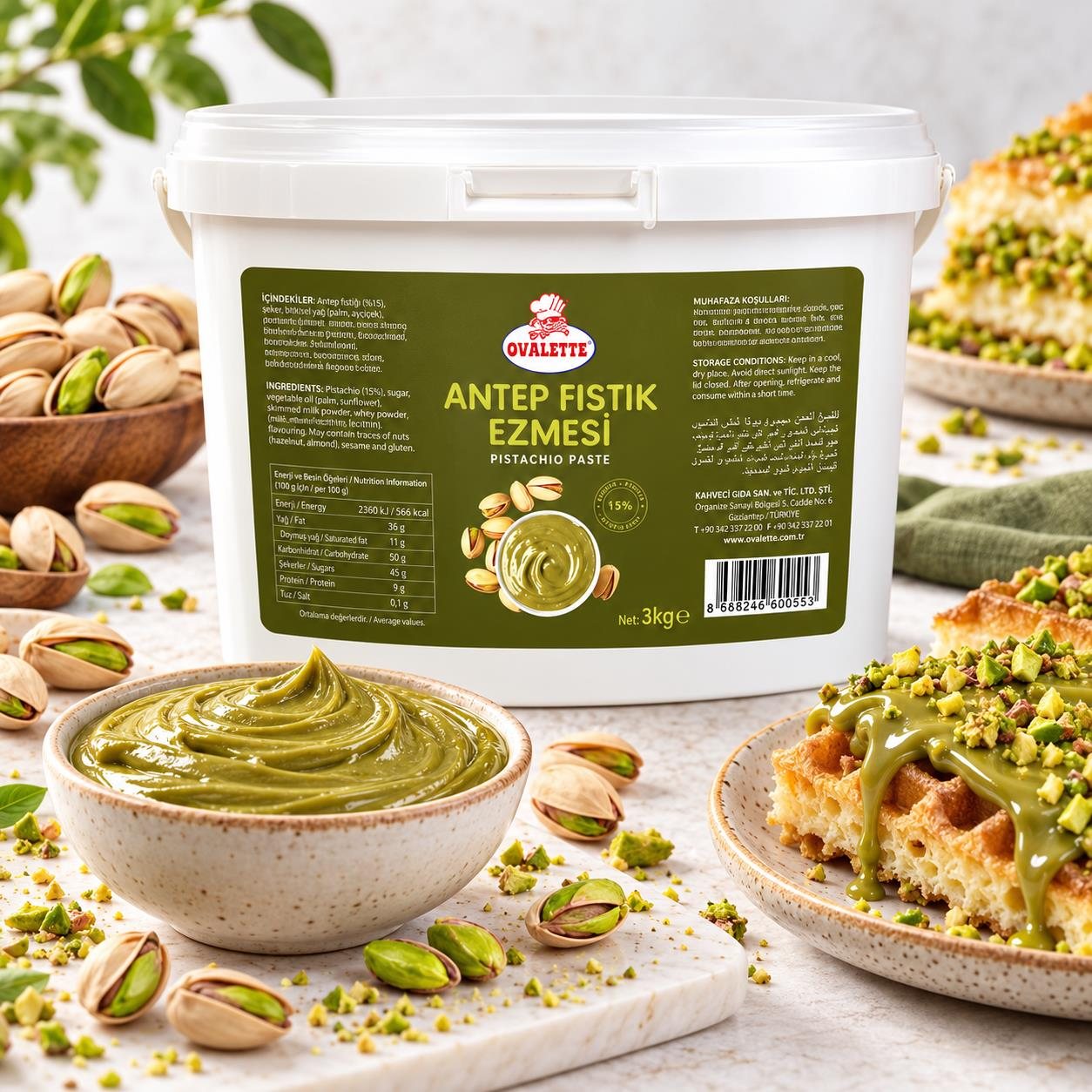OvaletteOvalette Antep Fıstığı Ezmesi 3 Kg