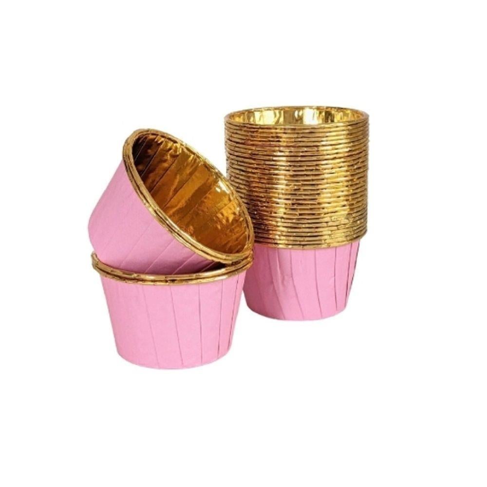 Pembe Gold Parlak Metalize 25'li Muffin Cupcake Kek Kapsülü