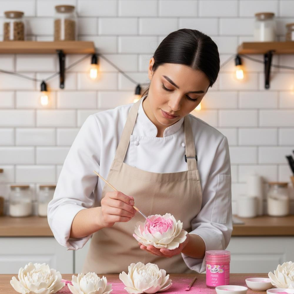 Pembe Yenilebilir Şeker Hamuru Figür ve Çiçek Boyası 5 Gr