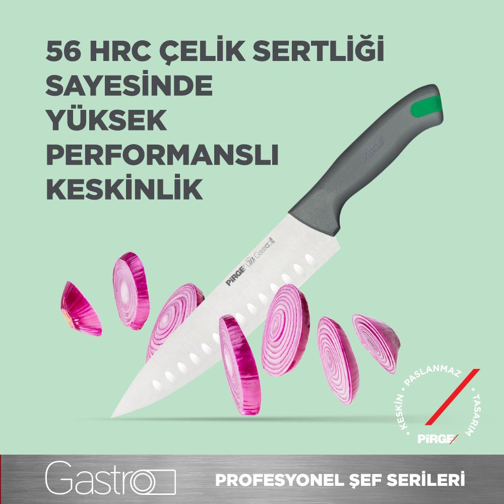 Pirge  Gastro Santoku Bıçağı Oluklu 17 cm GRİ - 37168