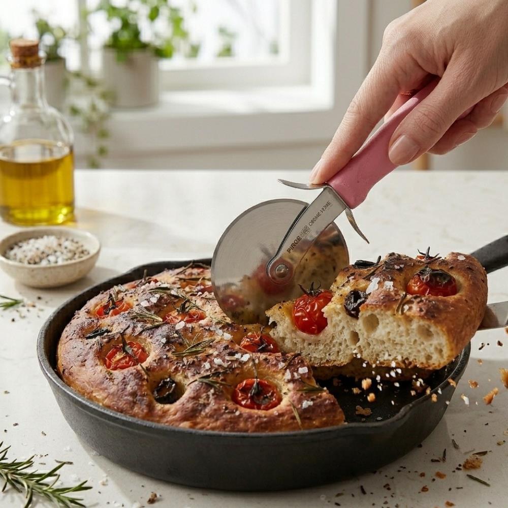 Pizza Ruleti 6.5 CM Pembe – Paslanmaz Kesici Pizza ve Hamur Dilimleyici