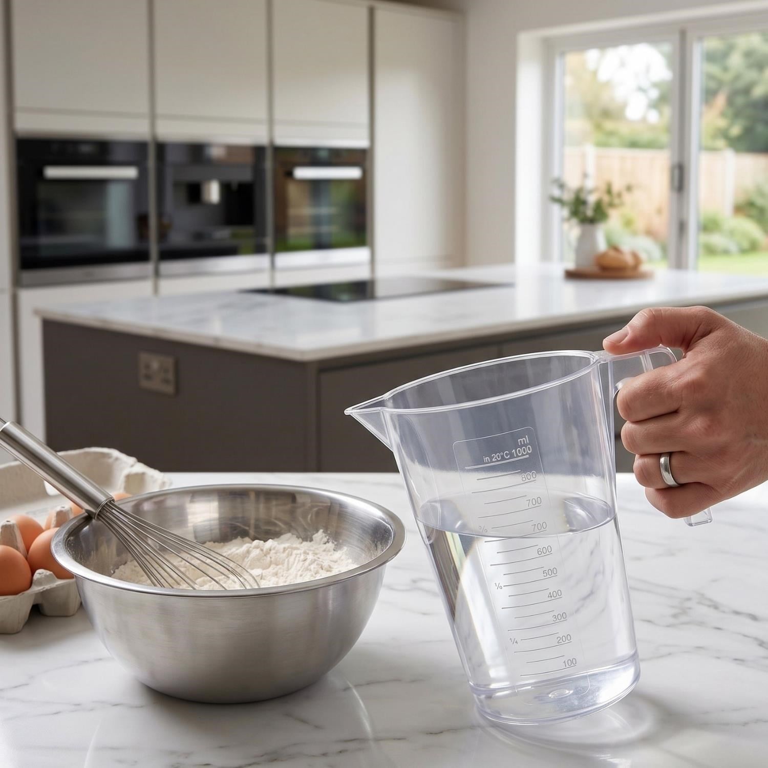 Plastik Kulplu Ölçü Kabı Beher 1 Litre