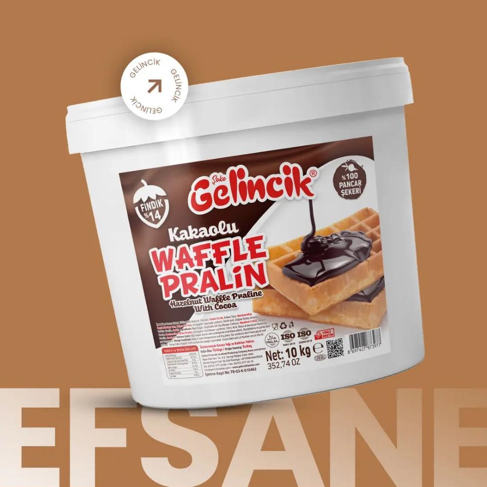 Pralin Waffle Sosu 10 Kg – Waffle, Krep ve Tatlılar İçin Profesyonel Sos