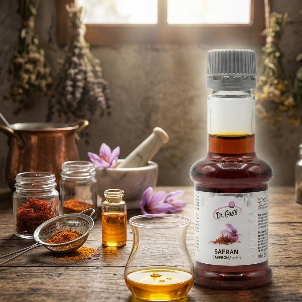 Safran Aroması 40 GR – Gıda Aroması (Tatlı, İçecek ve Pastacılık İçin)