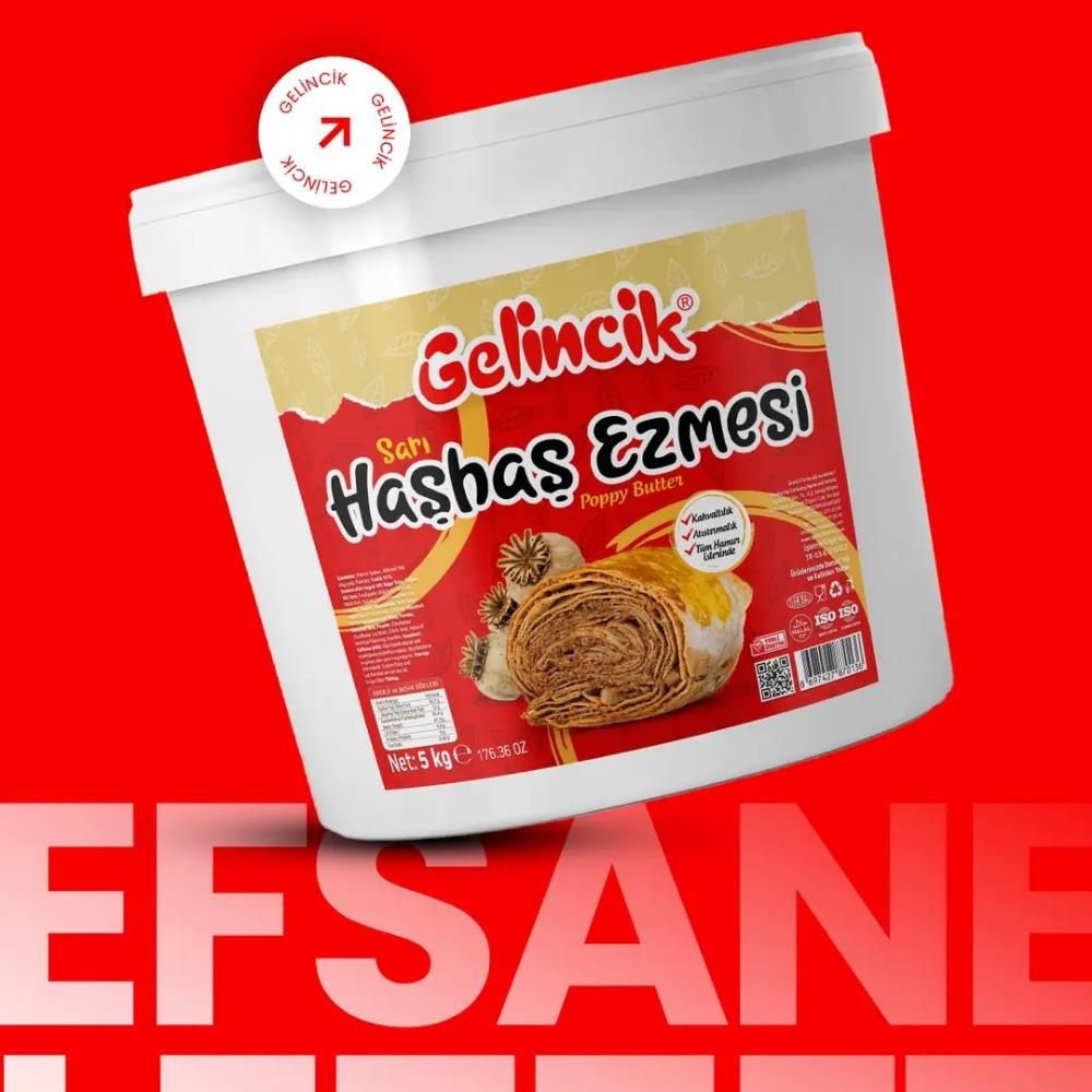 Sarı Haşhaş Ezmesi 5 Kg - Hamur İşlerinde & Kahvaltılık Doğal Katkısız Ezme