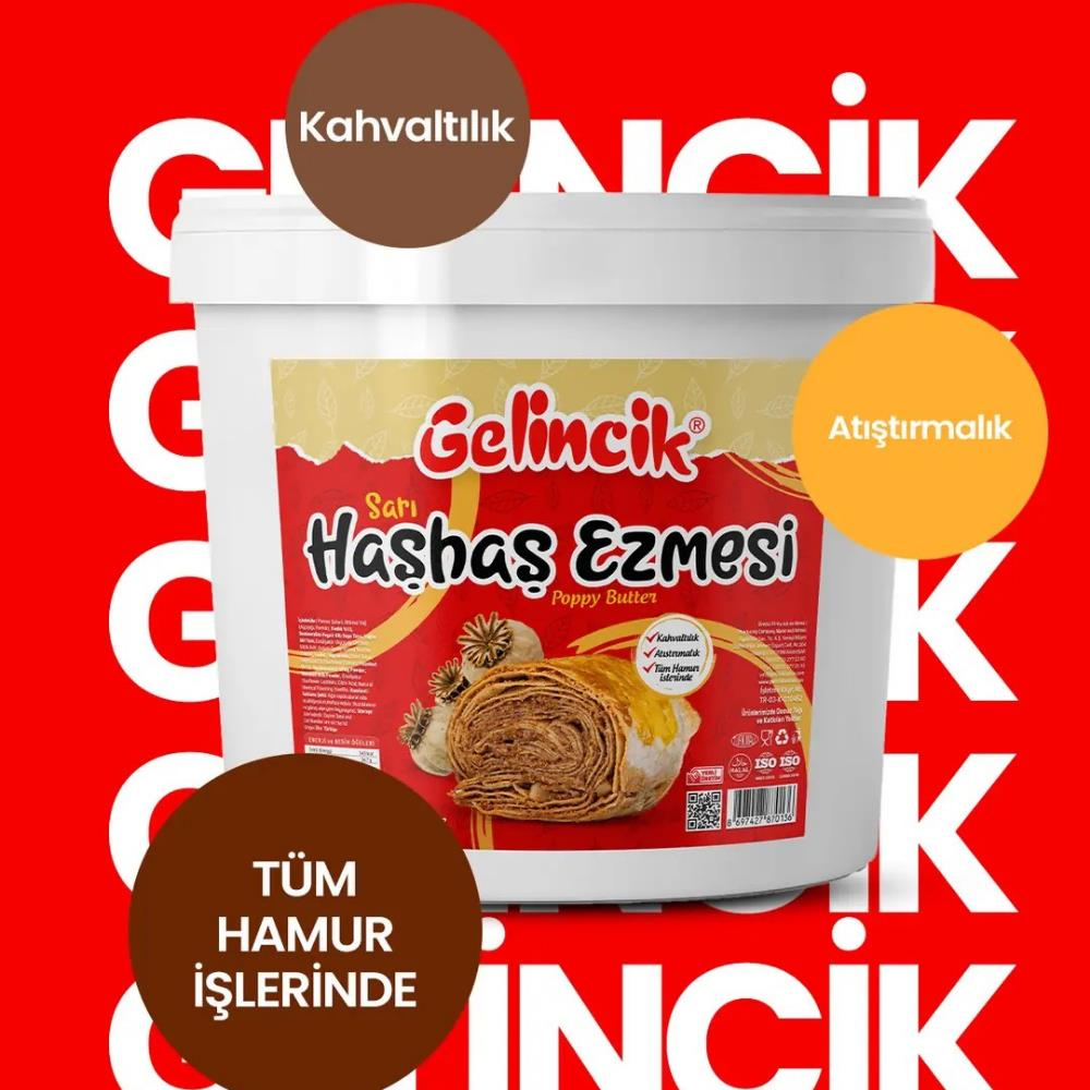 Sarı Haşhaş Ezmesi 5 Kg - Hamur İşlerinde & Kahvaltılık Doğal Katkısız Ezme