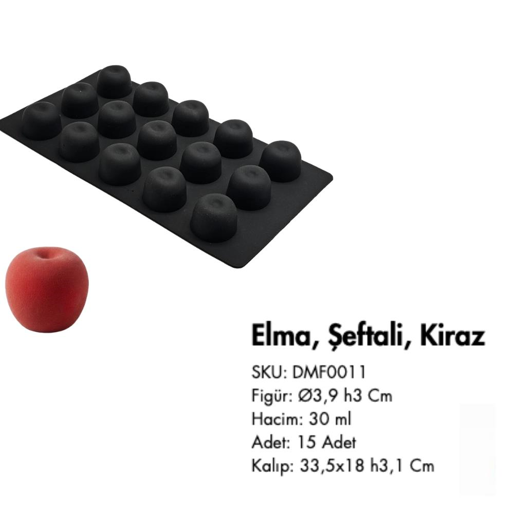 Silikon Mini Meyveli Dondurma Kalıbı Elma ve Şeftali Şekilli