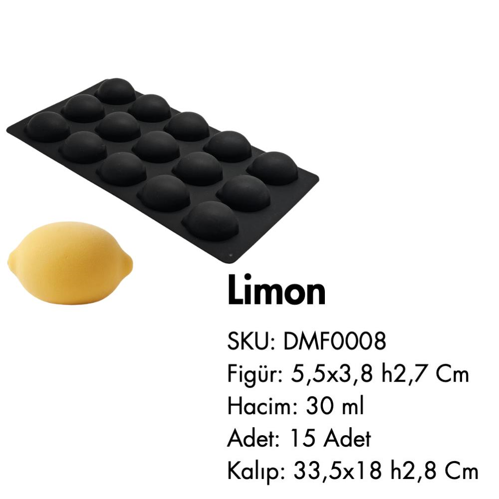 Silikon Mini Meyveli Dondurma Kalıbı Limon Şekilli