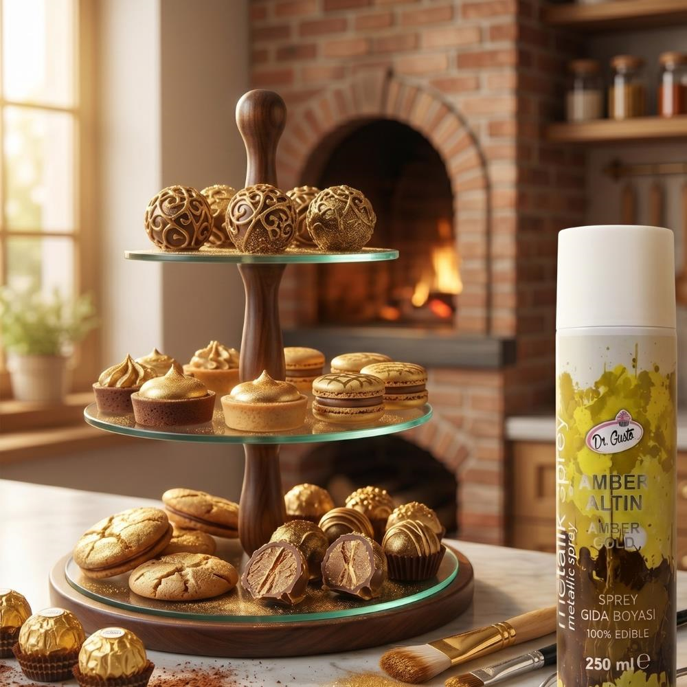 Sprey Boya Altın Gold 250 ML – Pasta ve Tatlı Dekor Spreyi