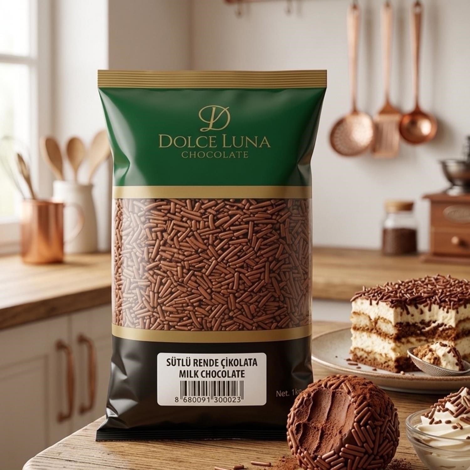 Sütlü Rende Çikolata 1 Kg Pasta Süsleme ve Tatlı Dekor Çikolatası