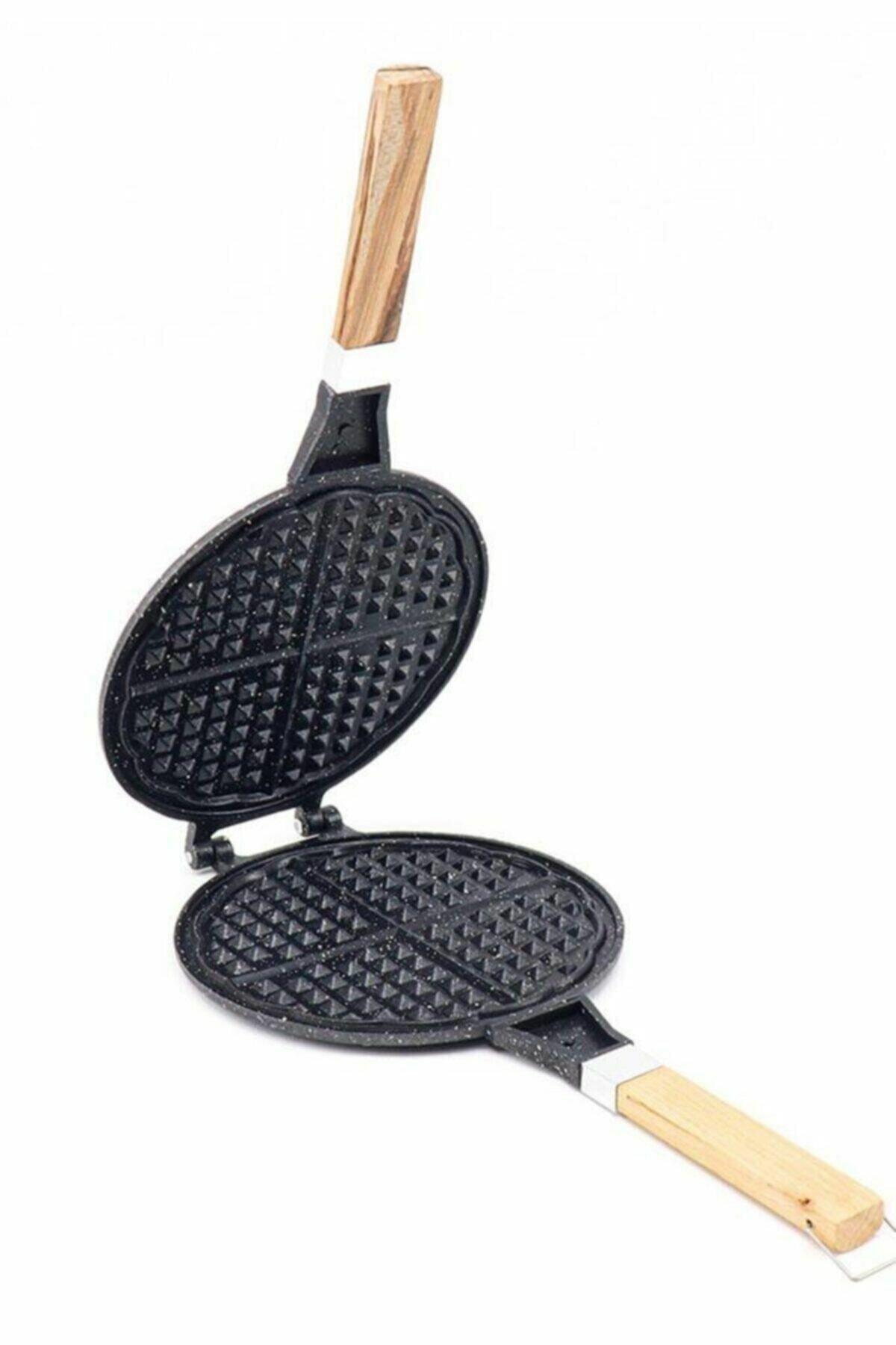 Taşhan Ahşap Kulplu Waffle Tavası