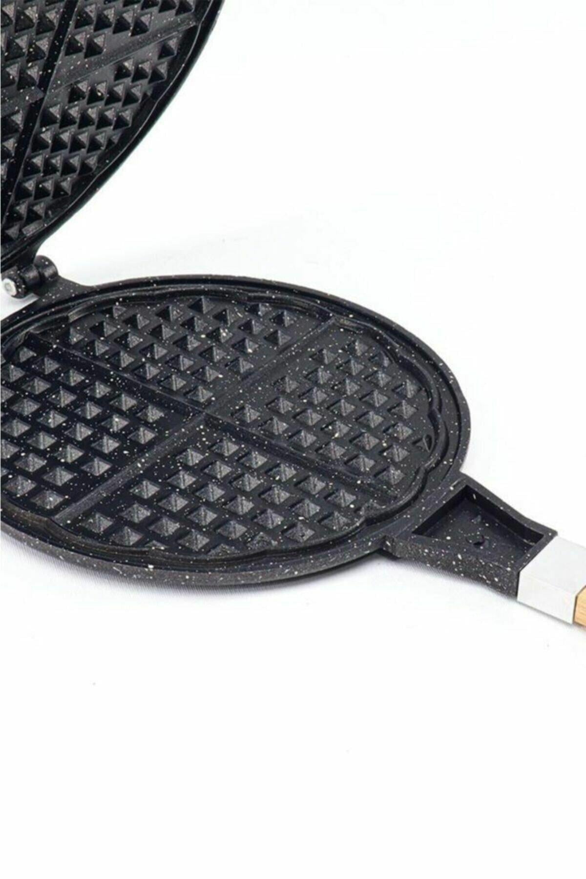 Taşhan Ahşap Kulplu Waffle Tavası