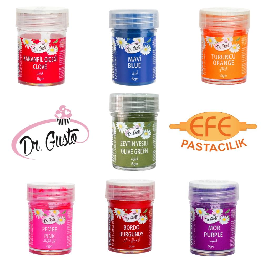 Yenilebilir Şeker Hamuru Figür ve Çiçek Boyası Seti – 7 Renk (5 Gr x 7 Adet)