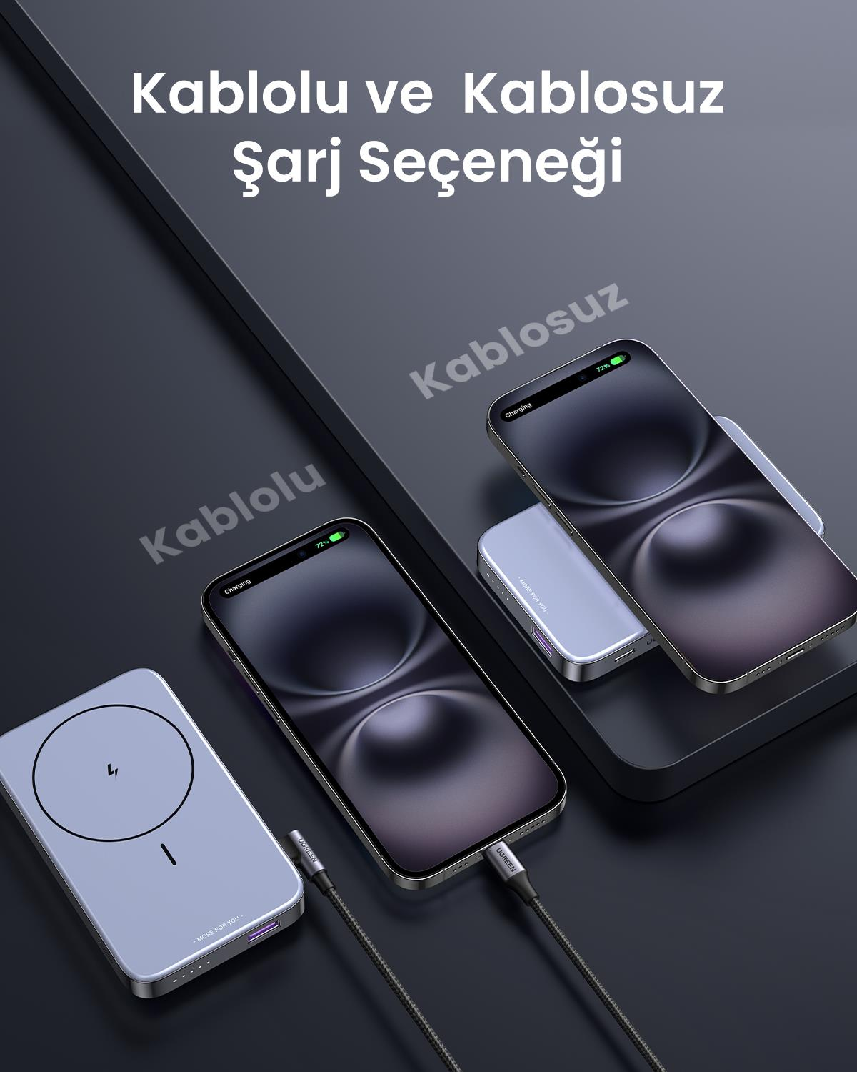 UGREEN 10.000 mAh 22,5W Magsafe Wireless Standlı