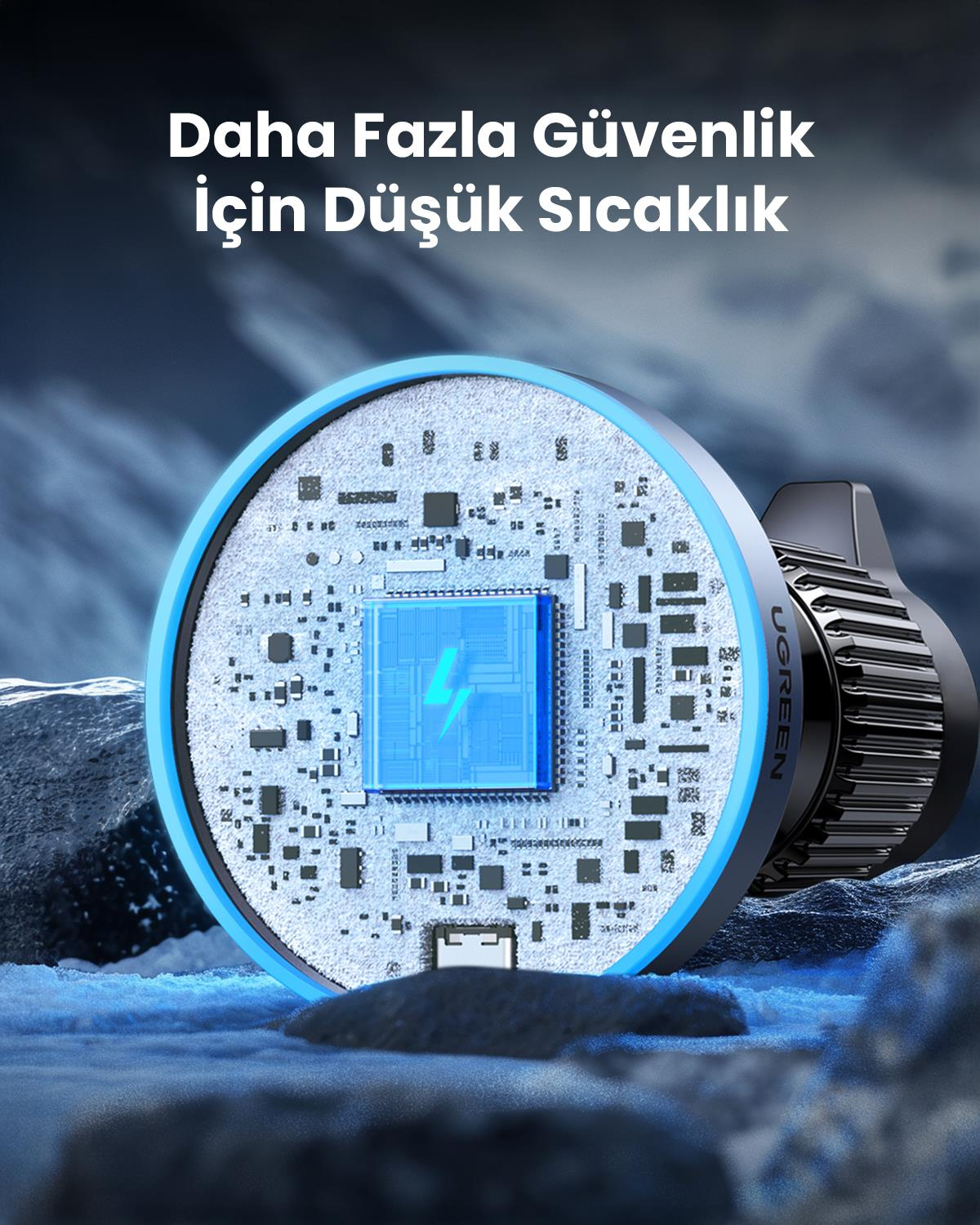 UGREEN 15W Magsafe Kablosuz Araç İçi Şarj Cihazı