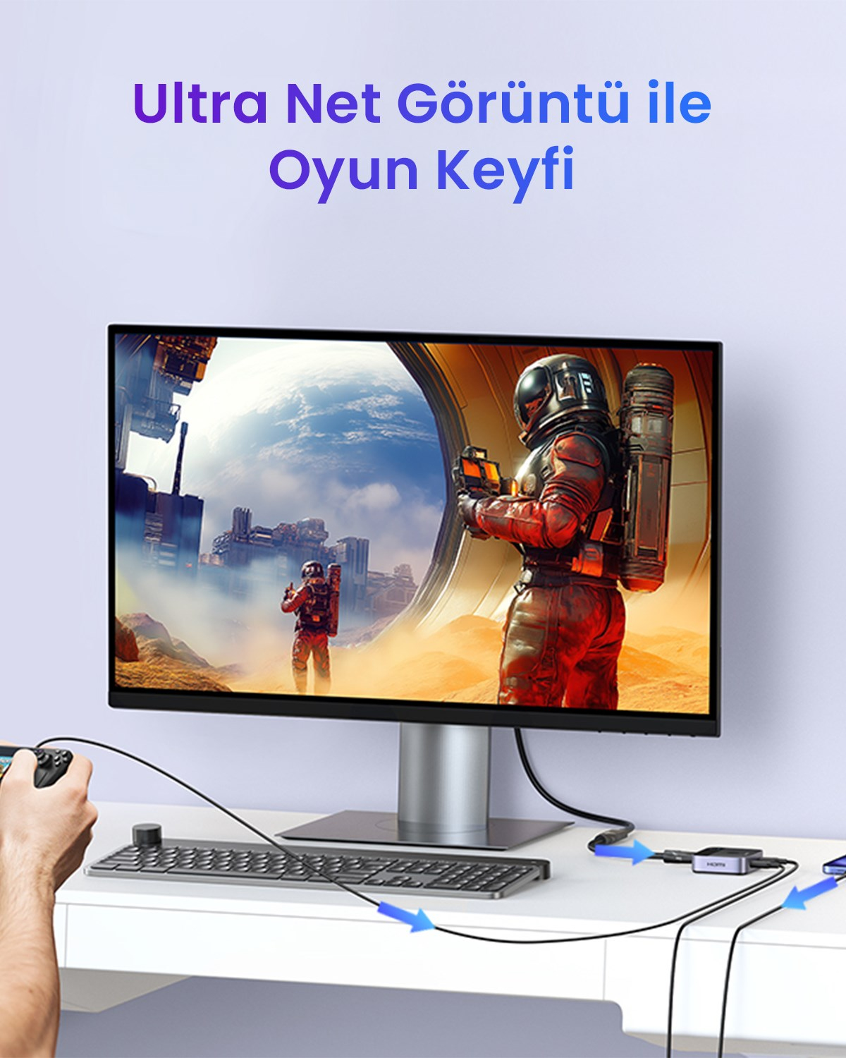 UGREEN 2-in-1 Çift Yönlü 4K@60Hz HDMI Switch, 55451