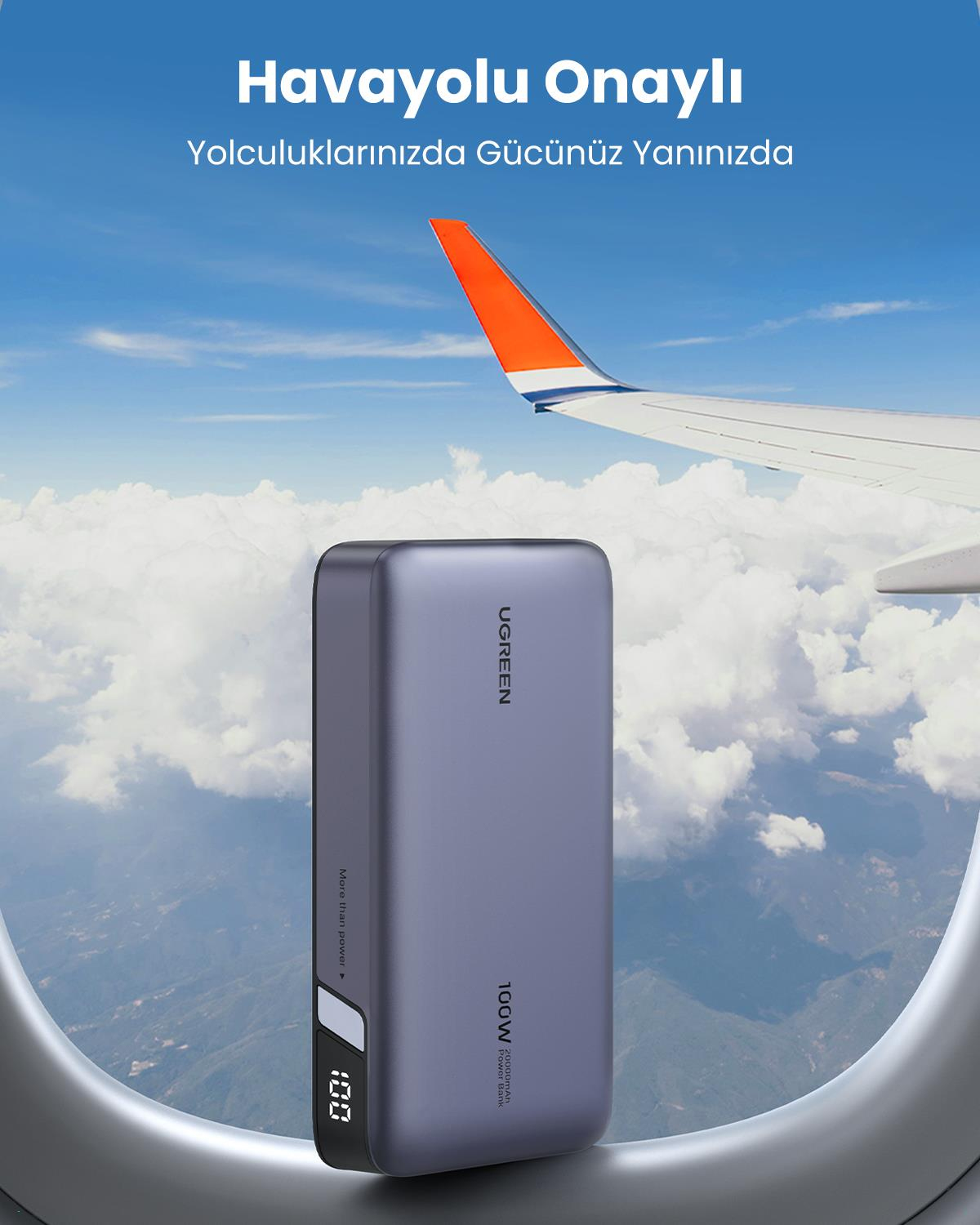 UGREEN 20.000 mAh 100W PD Hızlı Şarj Powerbank