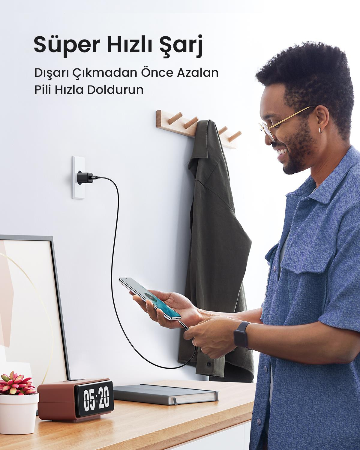 UGREEN 25W PD Hızlı Şarj Cihazı ve 2 Metre USB-C K