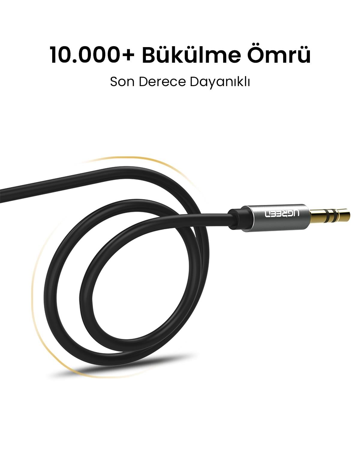 UGREEN 3.5mm Aux Ses Kablosu 50cm Siyah