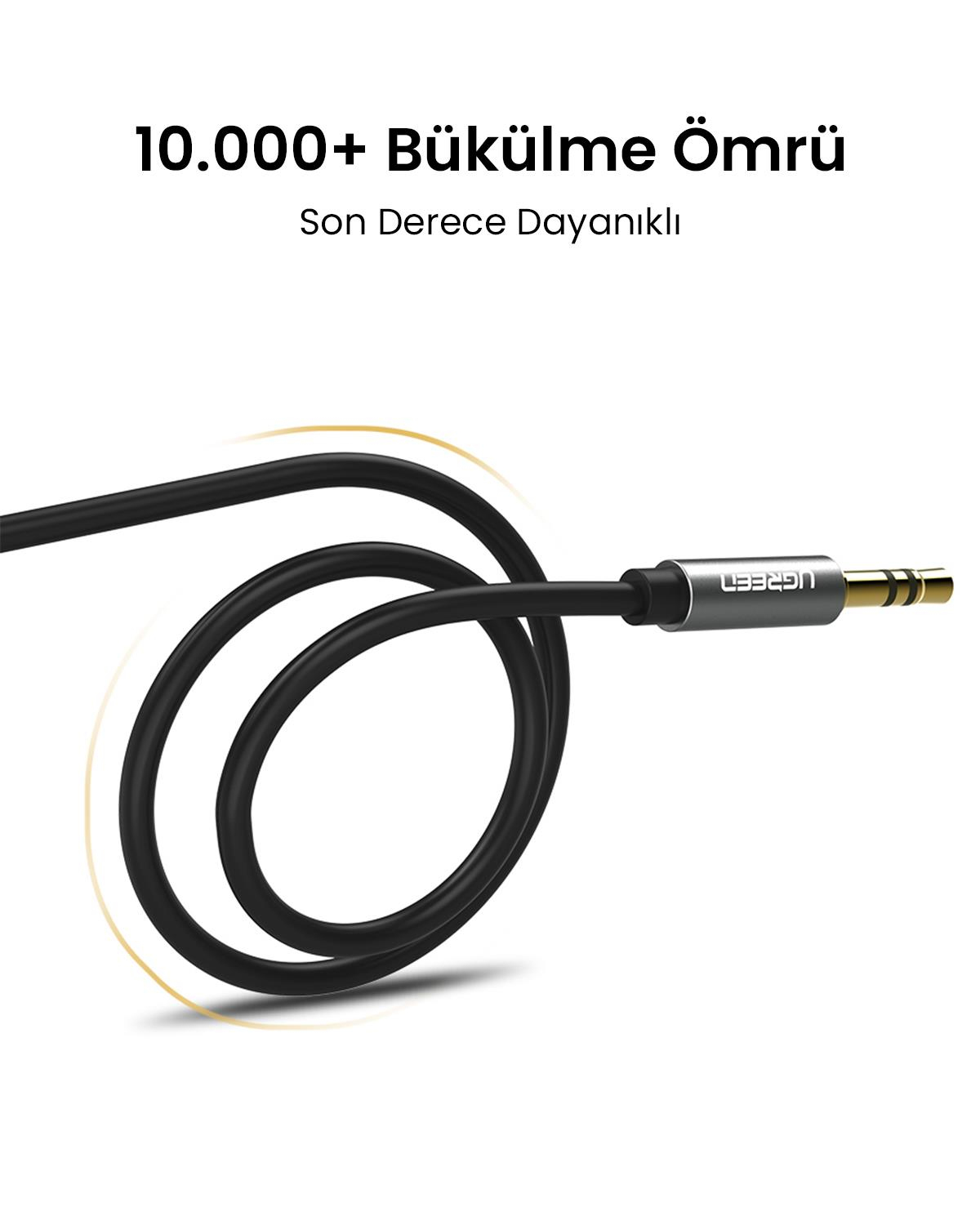 UGREEN 3.5mm Aux Ses Kablosu 2m Siyah