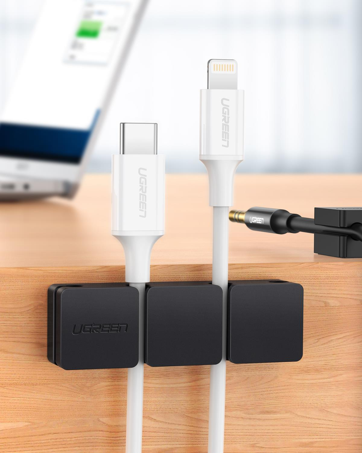 Ugreen 3 +1 Kanallı Silikon Kablo Düzenleyici Orga