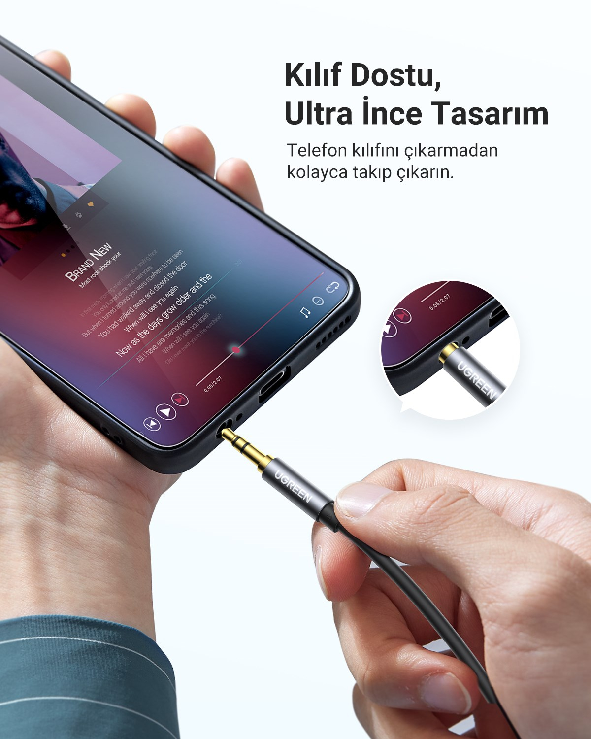 UGREEN 3.5 mm Jack Ses Aux Uzatma Kablosu 5 Metre, 10538