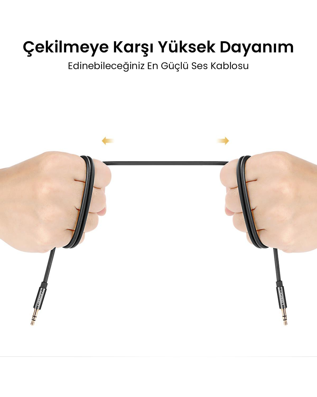 UGREEN 3.5mm Aux Ses Kablosu 2m Siyah