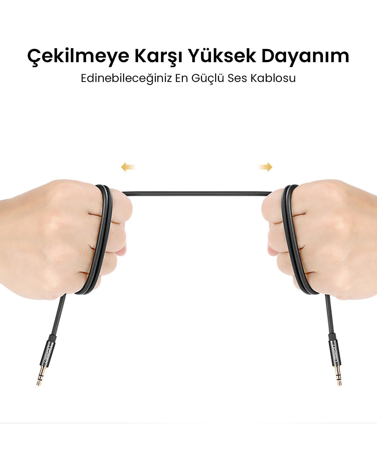 UGREEN 3.5mm Aux Ses Kablosu 50cm Siyah