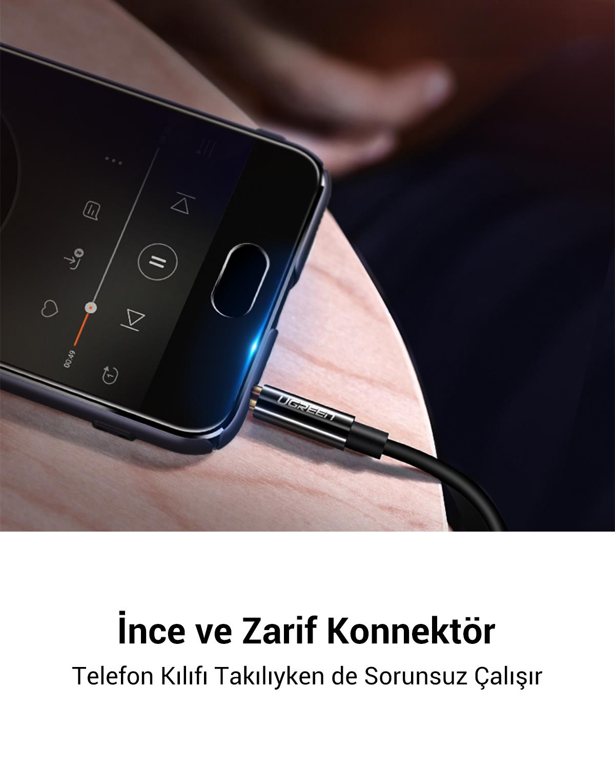 Ugreen 3.5mm 2li Aux Kulaklık Çoklayıcı, Siyah