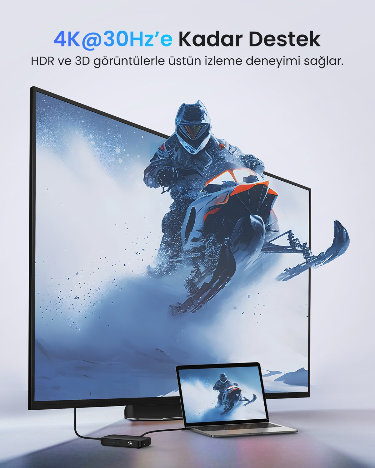 UGREEN 3-in-1 4K@30Hz HDMI Uzaktan Kumandalı Switch, 80125