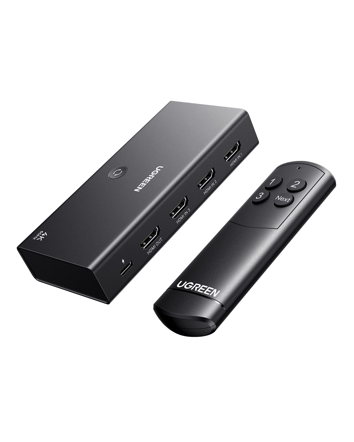 UGREEN 3-in-1 4K@60Hz HDMI Uzaktan Kumandalı Switch, 55857
