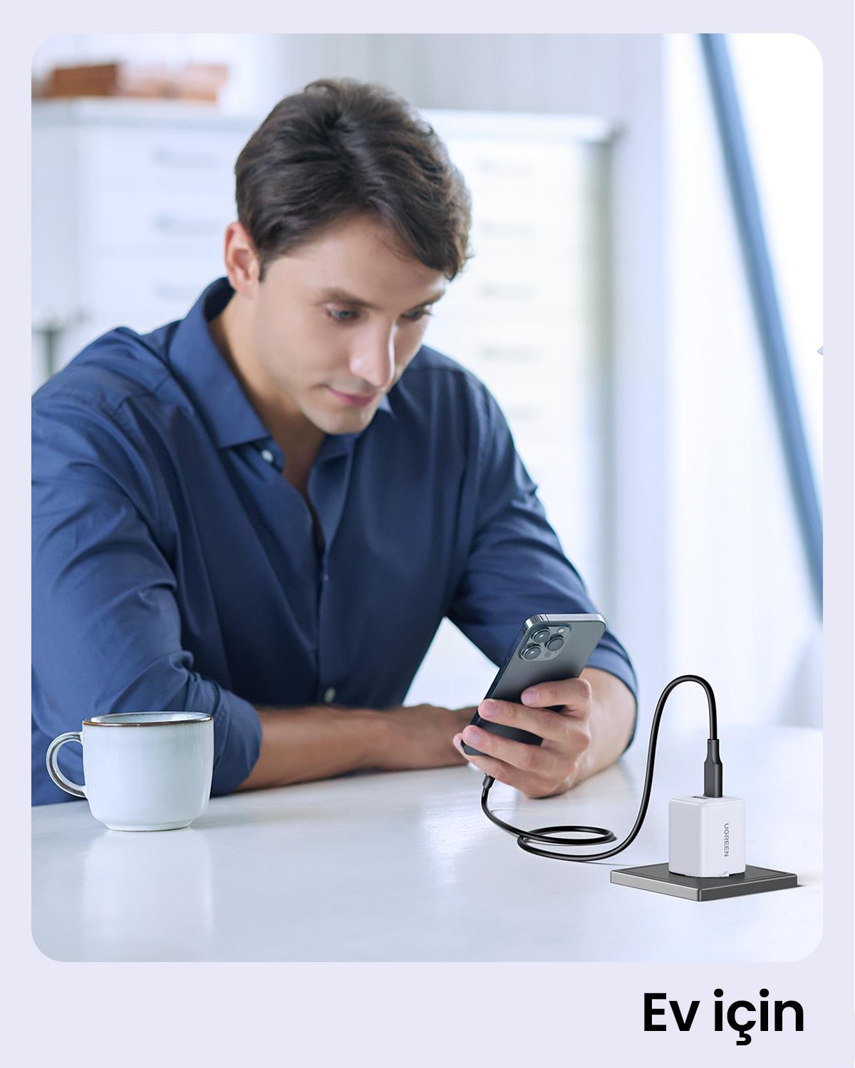 UGREEN 30W GaN Hızlı Şarj Cihazı 2 Portlu, 1xUSB-A