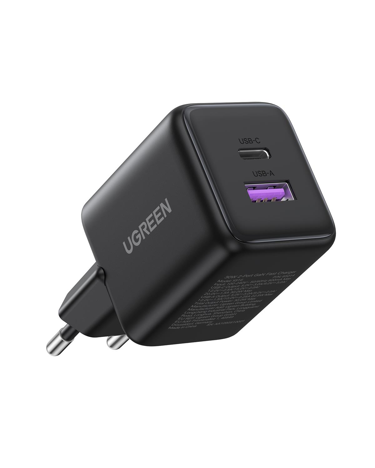 UGREEN 30W GaN Hızlı Şarj Cihazı 2 Portlu, 1xUSB-A