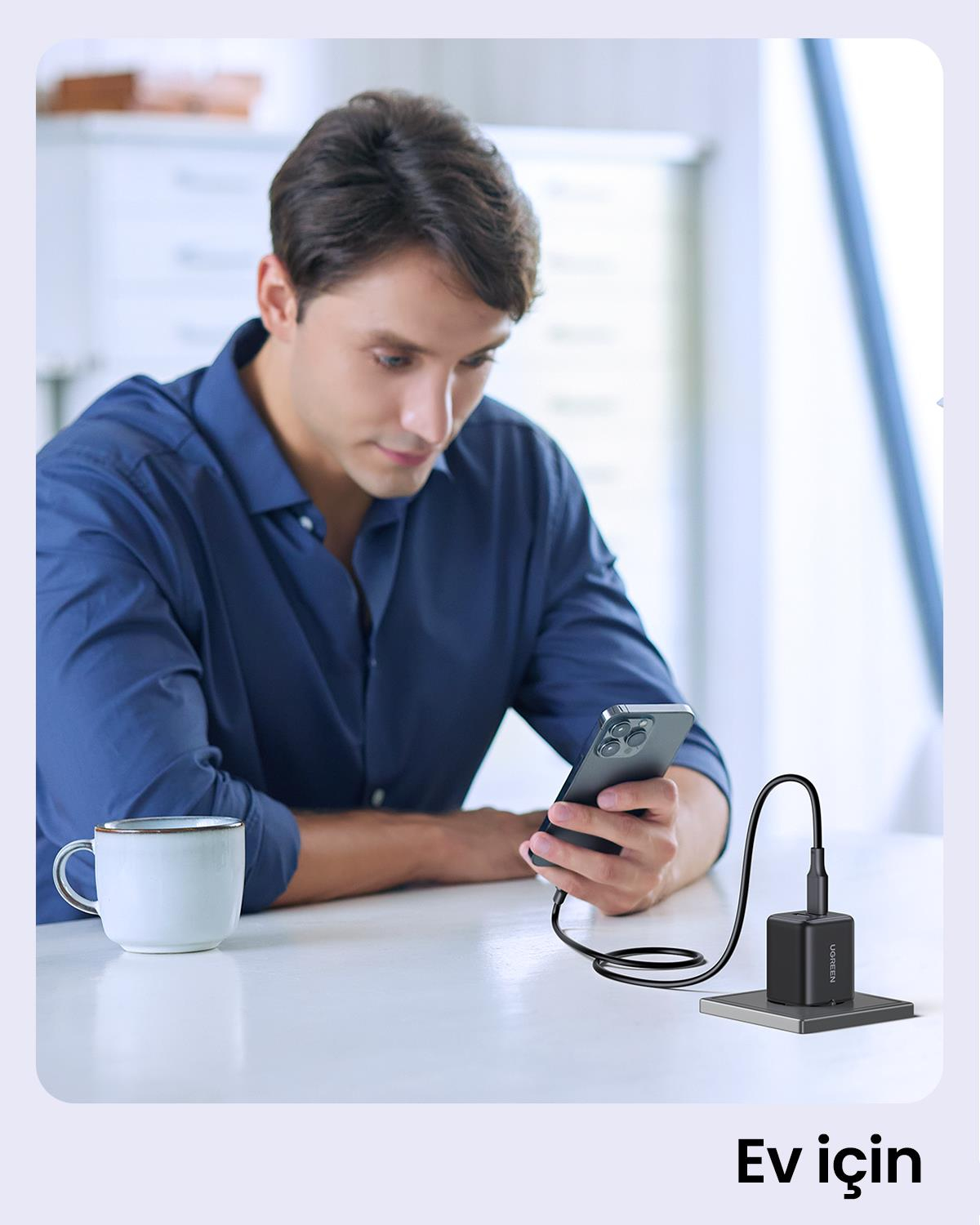 UGREEN 30W GaN Hızlı Şarj Cihazı 2 Portlu, 1xUSB-A