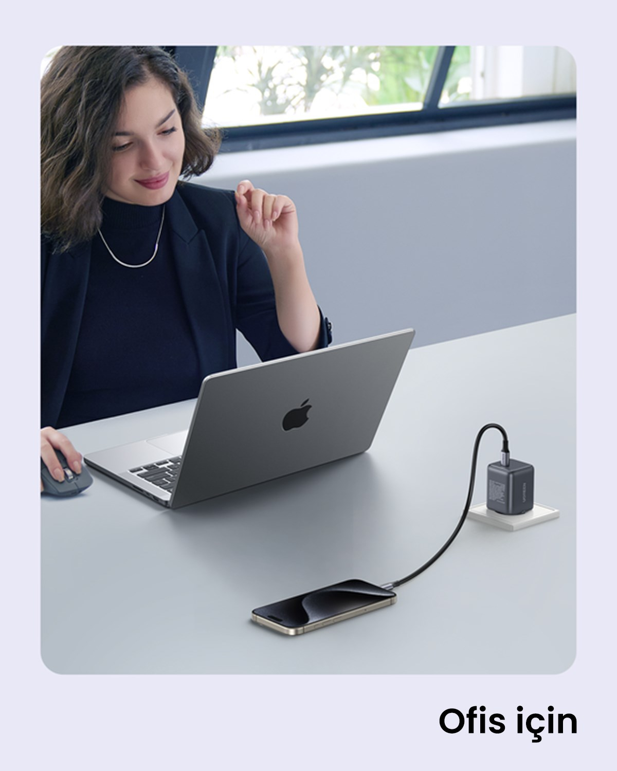 UGREEN 30W GaN USB-C Tek Portlu Hızlı Şarj Cihazı, Beyaz, 65009