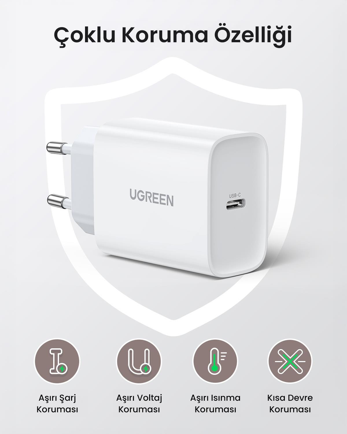 UGREEN 30W Type-C PD Hızlı Şarj Cihazı, 70161