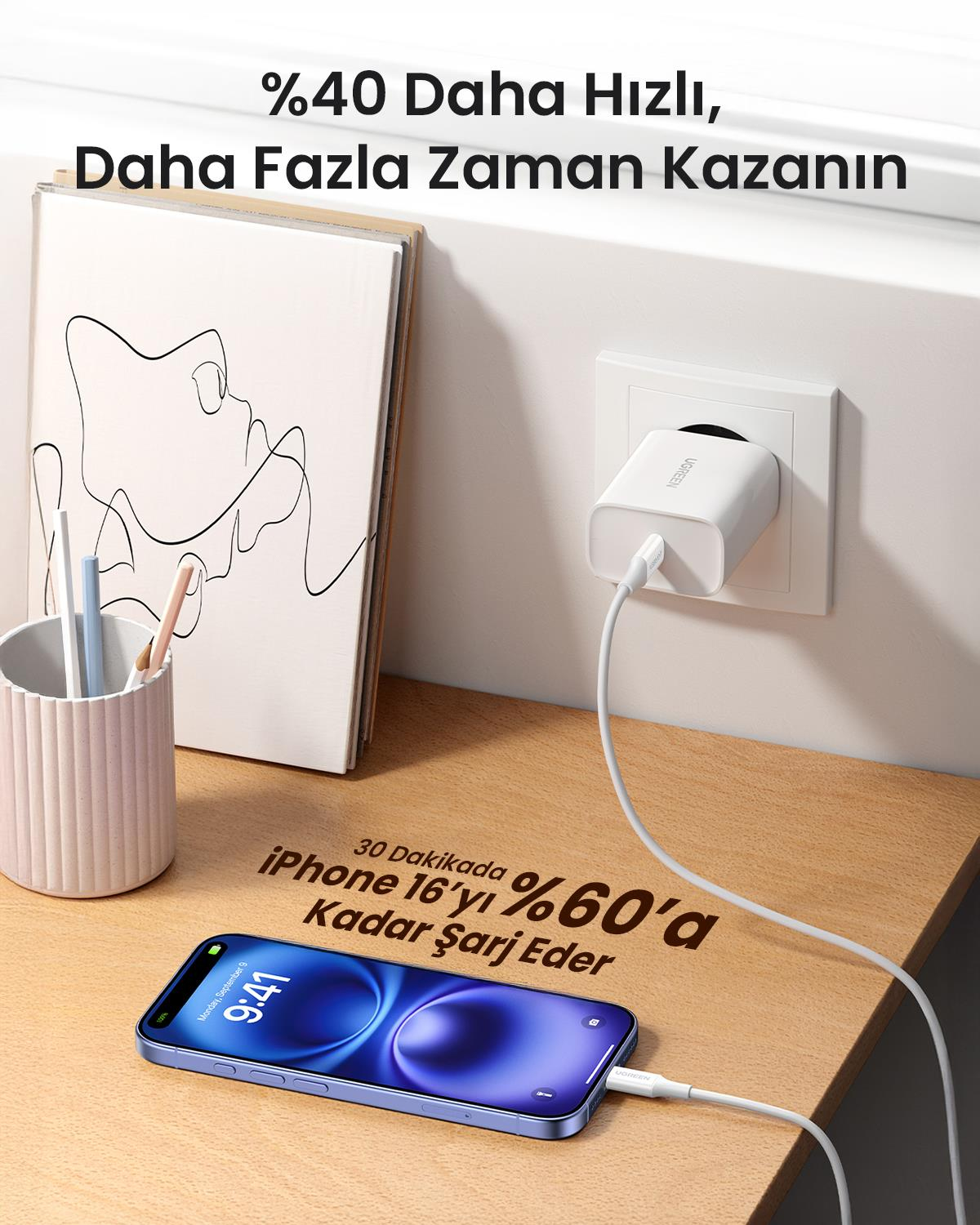 UGREEN 30W Type-C PD Hızlı Şarj Cihazı, 70161
