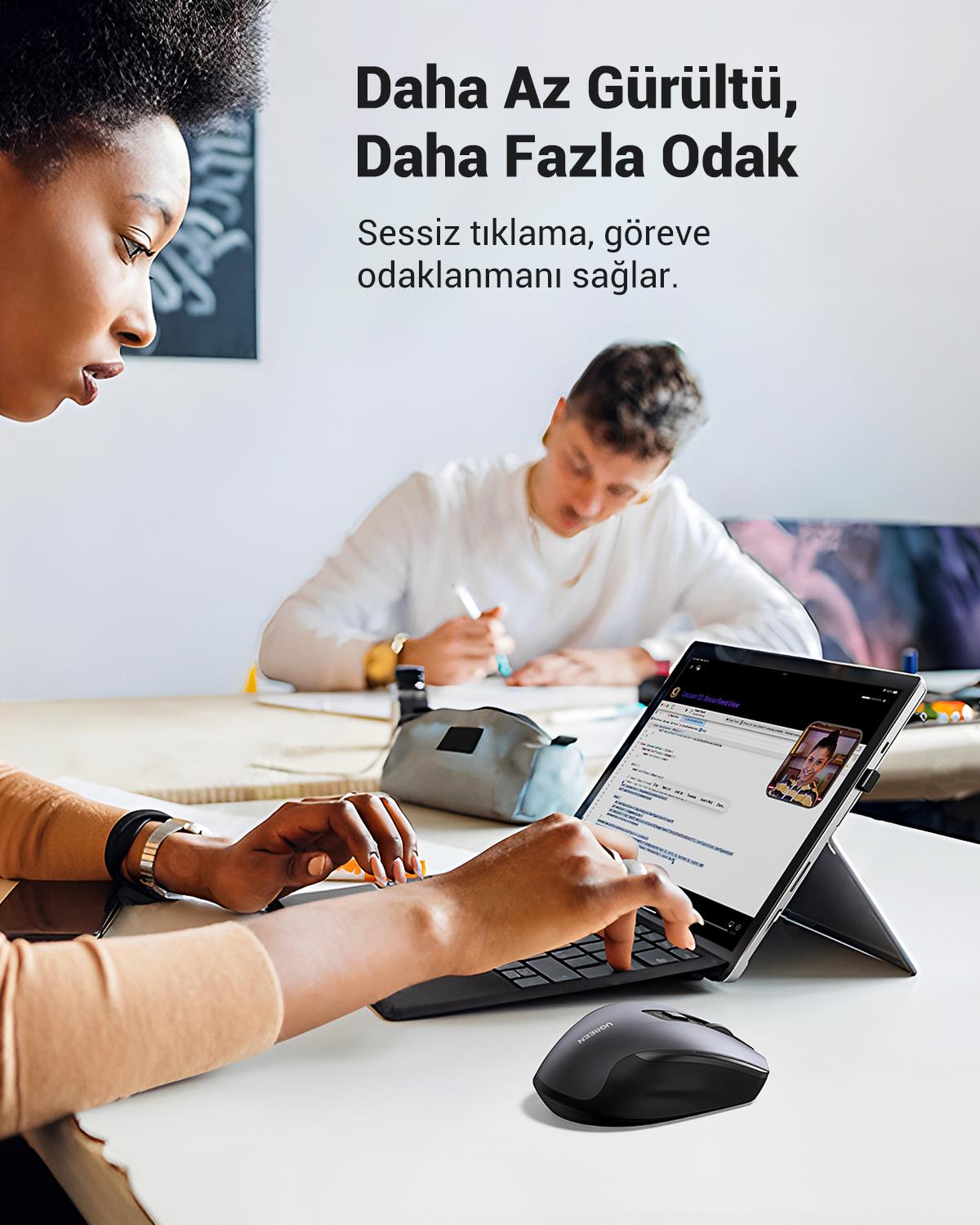 UGREEN 4.000 DPI Sessiz Kablosuz Optik Mouse